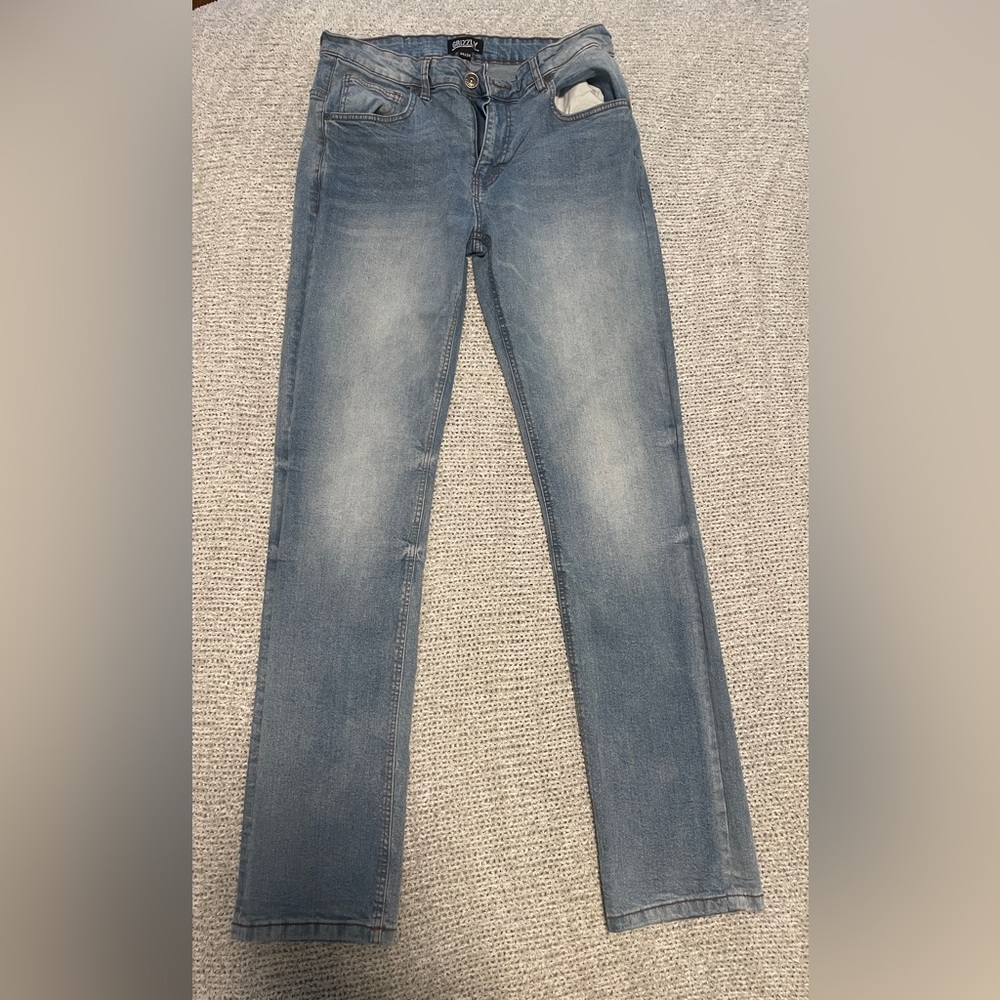 Grizzly Grip Tape Blue Jeans with Vintage Fading
